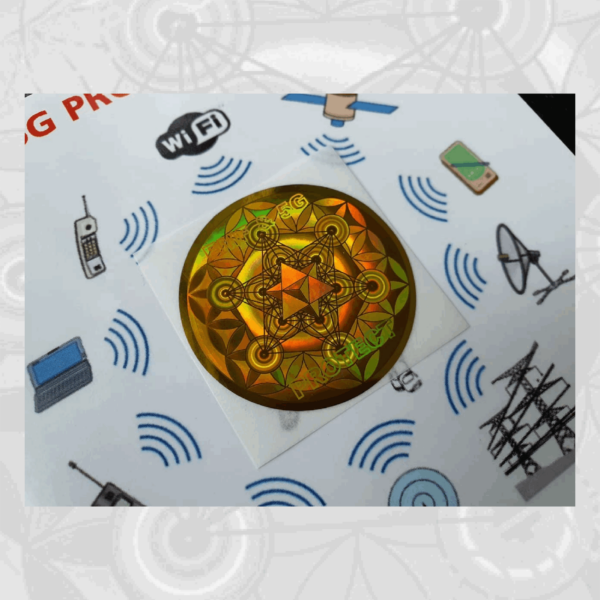 Protect yourself from EMF & 5G radiation with Gold-plated hologram sticker - Image 2