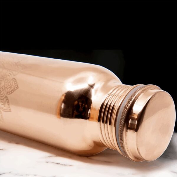 Pure copper, 900ml drinking bottle with exotic Mandala finish - Image 3